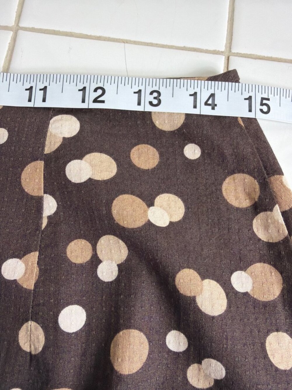 J.Crew NWOT Brown Polka Dot Cotton A-Line Ruffle Hem Midi Skirt Size 4 - Picture 10 of 16